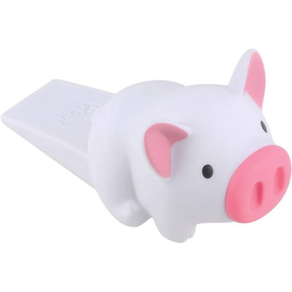 Pig Door Stopper Wedge Security Mouse Designed Cartoon Stop Door Bottom Protector(white)