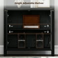 thumbnail image 5 of SICOTAS Rattan 5 Tier Bookshelf Set, Black 5-Shelf Library Bookcase, 5 of 8