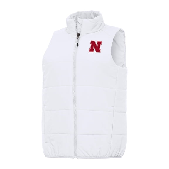 Women's Antigua White Nebraska Huskers Experience Full-Zip Vest