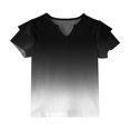 thumbnail image 7 of Dwellite Girls V-Neck Shirts Short Sleeve Cute Summer Tee Shirts Baggy Soft Tops 3-13 Years Black 110, 7 of 7