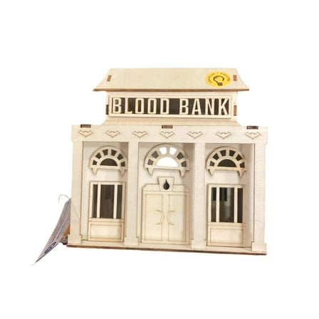 Make Market Halloween Blood Bank 3D Light Up Building 5x6in
