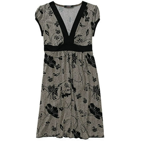 Juniors Floral V-Neck Dress