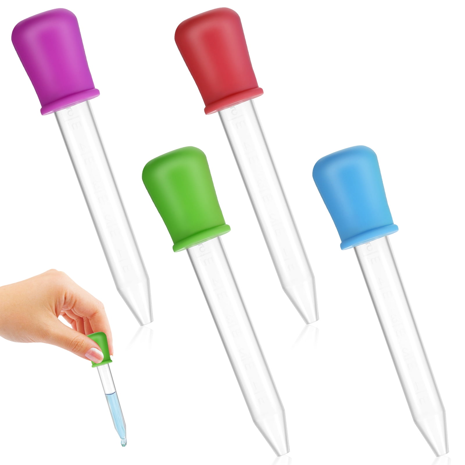 4Pcs Liquid Droppers Clear Eye Dropper Medicine Dropping Pipettes with