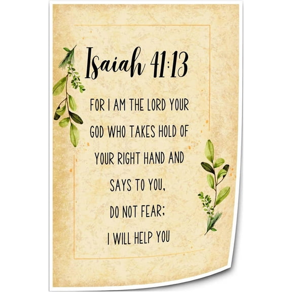Isaiah 41 13 Bible Wall Decor Scripture Verse Wall-Art for Bedroom Giclee Canvas Prints Wall Pictures Hallway Hanging Printed Canvas Artwork