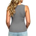 thumbnail image 6 of ThreadVibe Womens Plus Size Tank Tops V Neck Sleeveless Ribbed Tank Casual Basic Thick Strap Slim Fitted Racerback Shirts Cute Going Out Top,Business Casual Outfits, 6 of 7