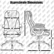 2xhome Modern High Back Tall Ribbed PU Leather Swivel Tilt Adjustable Chair Designer Boss Executive Management Manager Office Conference Room Work Task Computer