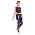 thumbnail image 5 of iiniim Girls' 2 Piece Athletic Leggings with Tank Crop Tops Outfits Sets for Gymnastics Sports Workout Fitness Purple&Rose 8, 5 of 7