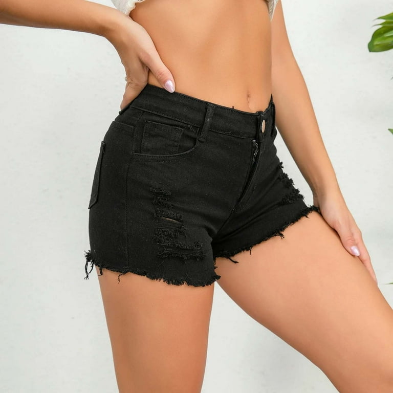 Sopiago Women's Ripped Mid Rise Stretchy Denim Jeans Shorts Sopiago Women's Ripped Mid Rise Stretchy Denim Jeans Shorts