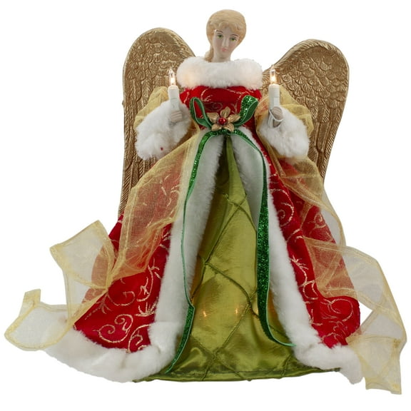 Northlight Lighted Angel with Golden Wings Christmas Tree Topper - 12" - Clear Lights
