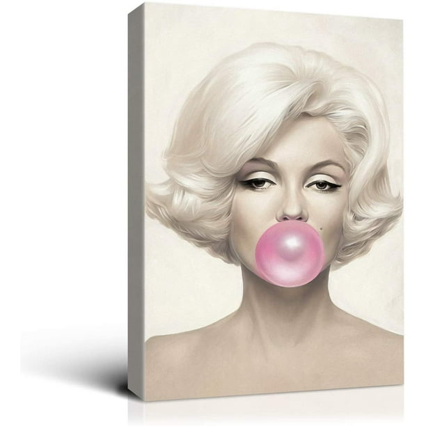 Acquiesce Miljard Opgetild Rosework Framed Canvas Wall Art, 12x18 Inch, Marilyn Monroe with Pink  Bubble Gum, Made In USA - Walmart.com