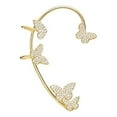thumbnail image 2 of Qarigey Elegantes y exclusivos aretes de oro para mujer - Auriculares de estilo estrella de tendencia líder sin orificios para los oídos Ropa, zapatos y accesorios Miscelánea Oro (izquierda), 2 of 6