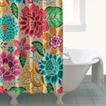 thumbnail image 4 of Pioneer Flower Floral Print Pattern Shower Curtain 84"x72" ,Bathroom Decorative Shower Curtains Set with 12 Hooks,Modern Waterproof Washable Shower Curtain, 4 of 6