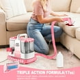 thumbnail image 5 of SUXIANGVAC Portable Carpet and Upholstery Spot Cleaner Machine, 30Kpa Powerful Suction with 5 Cleaning Tools, 17oz Cleaning Solution, Lightweight Compact Design, Deep Clean for Car, Home, Pink, 5 of 9