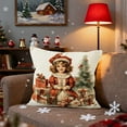 thumbnail image 7 of Christmas Decorations Pillow Covers 18x18" Linen Pillow Case for Sofa Couch Xmas Decorations Christmas Pillow Covers Santa Claus Linen Decorative Cushion Case Printed Throw Pillow Cover, 7 of 7