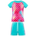 thumbnail image 3 of GYRATEDREAM Girls Boys Swim Trunks Swim Short Sleeve, Two Piece Swimwear Set Casual Swimsuit Bathing Suit 4-12 Years, 3 of 5