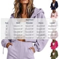 thumbnail image 4 of Tnhcen Women's Cropped Zip Up Hoodie Long Sleeve Sweatshirt Solid Color Casual Loose Fit Jacket with Drawstring Hood Active Wear Yoga Top Streetwear Basic Essentials S-2XL Autumn Winter, 4 of 7