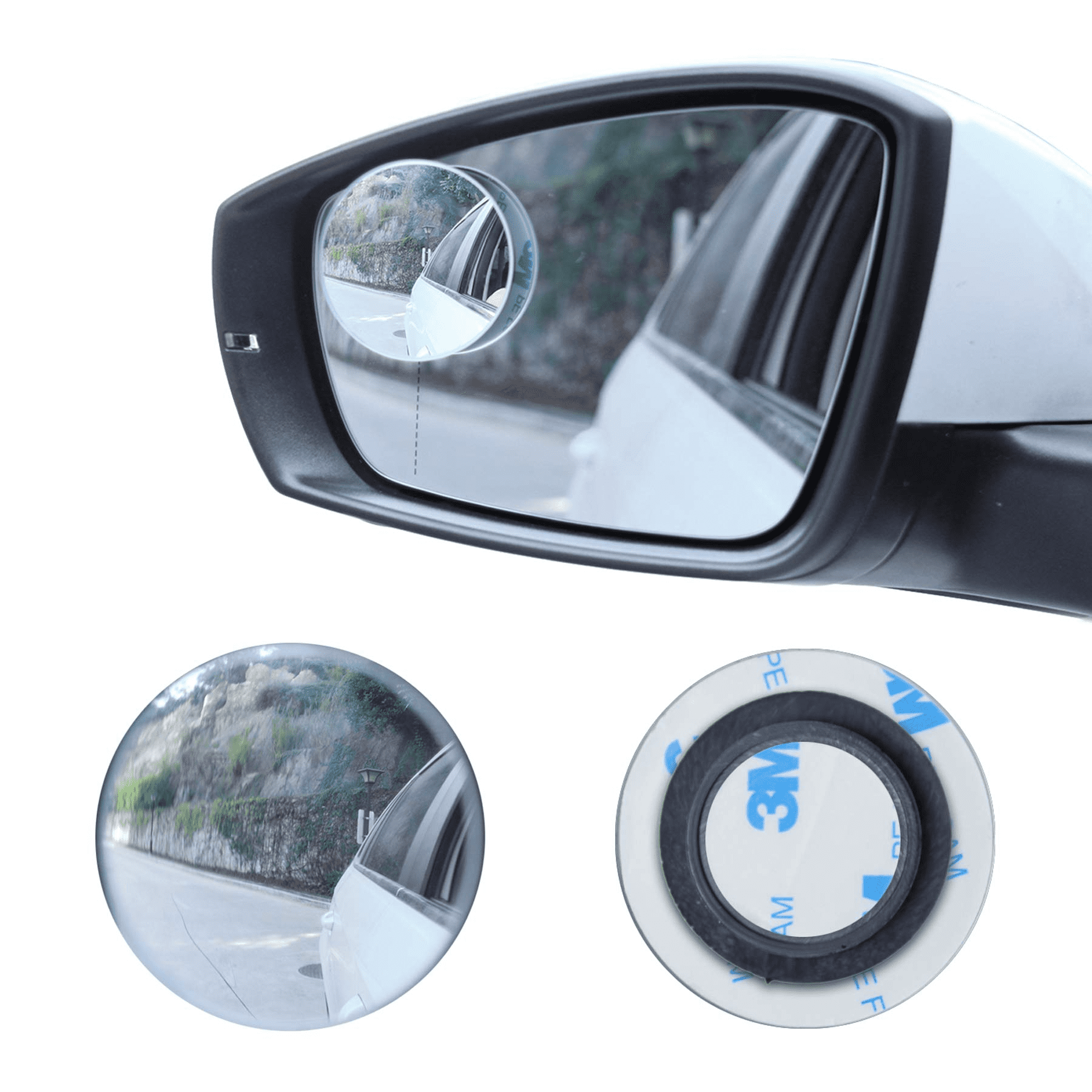 2 Motorhome Driver Side Blind Spot Wing Mirror Wide Angle Rear View Round Convex