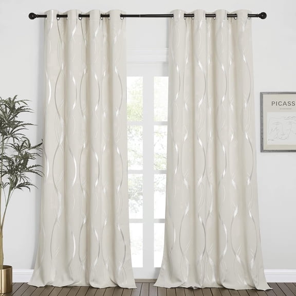 2pcs 84in (L) x 52in (W) blackout curtains, thickened and encrypted material, suitable for bedrooms, dining rooms, living rooms, blackout, winter warmth, summer blackout, new home decoration （Beige）