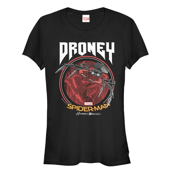 Junior's Marvel Spider-Man: Homecoming Droney Graphic Tee Black Large
