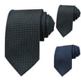thumbnail image 4 of Xfvqtps Tie for Men Classic Neckties Solid Color Grid Polka Dot 3.15" for Formal Dress Business Blue, 4 of 4