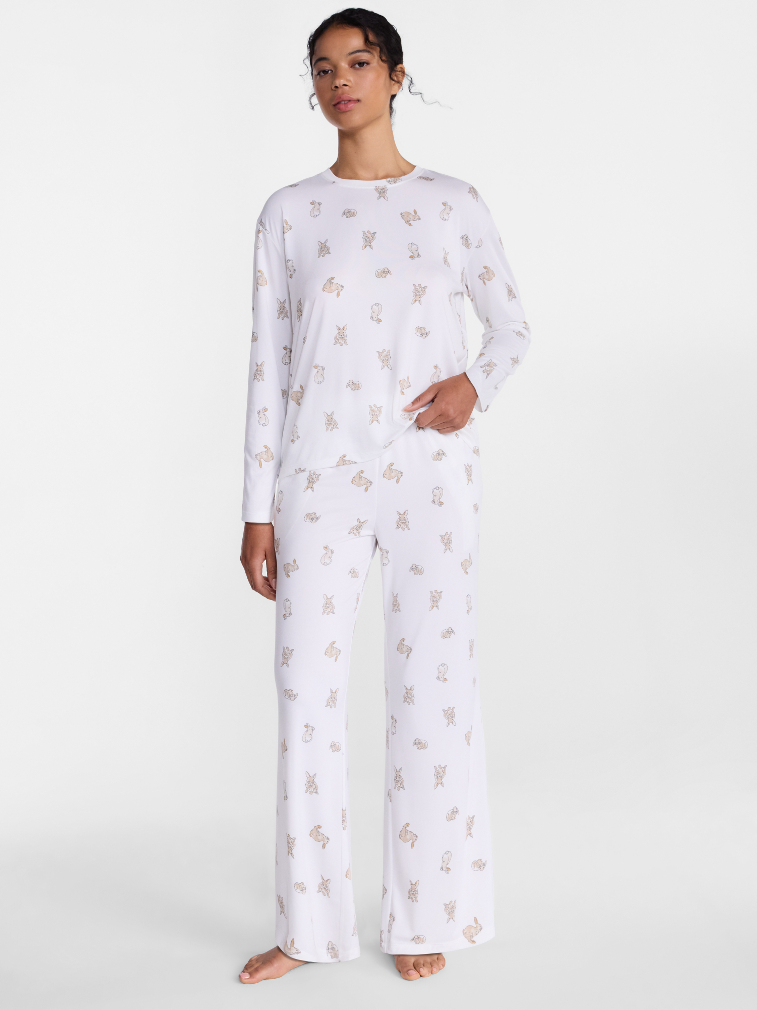 Joyspun Women's Dreamy Soft Collection Long Sleeve Sleep Set