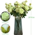 thumbnail image 2 of Artificial Flower 8pcs 24'' Silk Peony Long Stem with 2 Blossoms and 1 Bud Faux Flower for Wedding Bridal Bouquet Bridesmaid Home Décor Office Baby Shower Centerpiece(Creamy White), 2 of 5