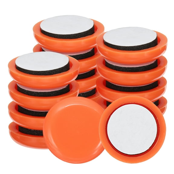 19mm Furniture Sliders, 16pcs Furniture Movers Sliders Round Gliders Self-adhesive for Carpet Heavy Furniture Floor Protectors Surface Table Desk Sofa, Orange