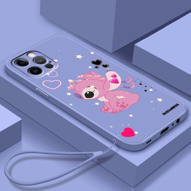 Funda de teléfono de Disney Art Stitch Cool Love para Apple iPhone 14 13 12 Mini 11 XS Pro Max X XR 8 7 6 Plus SE funda de cuerda líquida suave Fivean unisex