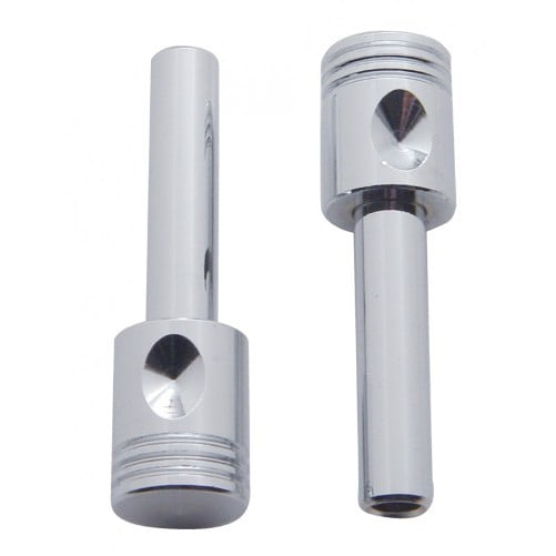 (2) Classic Vintage Car Pickup Truck Chrome Piston Door Locks Knobs