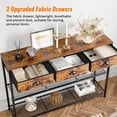 Console Table with Charging Station & 3 Fabric Drawers, 38'' Entryway