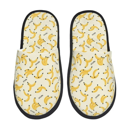 Balery Banana Slient Indoor Furry Fleece Comfort House Shoes Soft Non-Slip Home Shoes Cotton slippers House Slippers-- Large