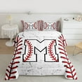 thumbnail image 2 of Manfei Baseball Sport Lovers Queen Comforter Set,Boys Ball Game Bedding Sets,First Letter M Bedding Comforter Set For Boys,Super Cozy Room Decor Reversible,3 Pieces, 2 of 8