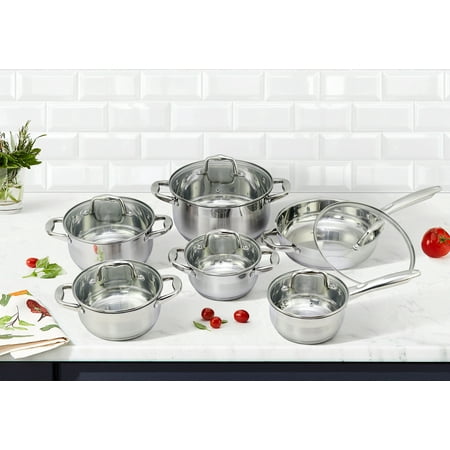 Saint Birch Stainless Steel 12-Pieces Cookware Set