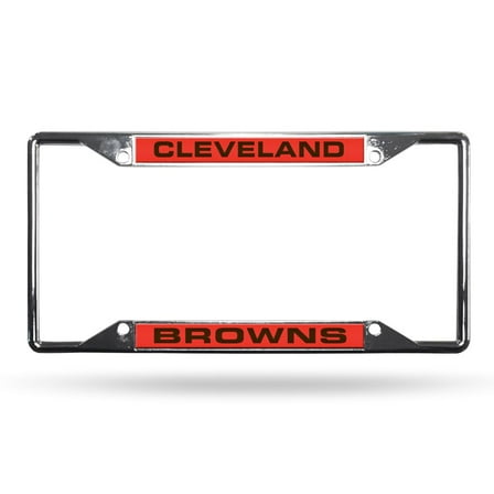 Cleveland-Football-Brown's All Corner EZ View Chrome Metal Laser Cut License Plate Frame