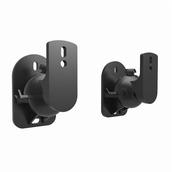Wall Mount Swivel Satellite/Bookshelf Speaker Brackets Black for Speakers