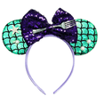 thumbnail image 4 of Diadema de sirenita de Mickey Mouse, accesorios para el cabello para niña, diadema de Ariel, diadema con orejas de concha de perlas Sebastian para niños, 4 of 5