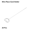 thumbnail image 3 of Unique Bargains 4.7 Inch Metal Wire Place Card Holder, 30 Pack Photo Picture Floral Picks Heart Shape Clips DIY, Silver Tone, 3 of 4