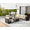 Beige, variant on TANGJEAMER 6 Pieces Patio Outdoor Furniture Sets All Weather Wicker Sectional Sofa Couch Lawn Sectional Furniture with Washable Couch Cushions and Black-Glass Table, Grey