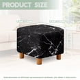 thumbnail image 6 of Jiueut Black White Marble Print Cover for Footstool, Soft Footrest Stool Covers Slipcover for Ottoman Stretch Furniture Protector Scratch Proof Ottoman Cover, 6 of 7