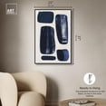 thumbnail image 5 of Blue Shapes Canvas Midcentury Abstract by Art Remedy, Black Frame, 24" x 36", 5 of 7