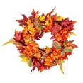 thumbnail image 2 of Antqov Fall Wreaths for Front Door with Maple Leaves & Sunflowers Pumpkin, Fall Door Wreath Autumn Wreaths for Outdoor Indoor Party Holiday Porch Wall Window Home Decoration, 2 of 8