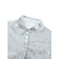 thumbnail image 5 of Musuos Women Retro Casual Long Sleeves V-neck Solid Color Sequined Shirt Tops for Party, 5 of 10