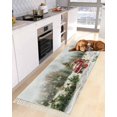 Christmas Kitchen Runner Rug 2'x4', Washable Woven Cotton Area Rug with