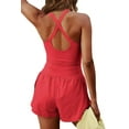 thumbnail image 3 of Womens Running Onesie Workout Rompers One Piece Outfits Exercise Jumpsuits Sleeveless Athletic Tennis Romper Gym Yoga Clothes, 3 of 4