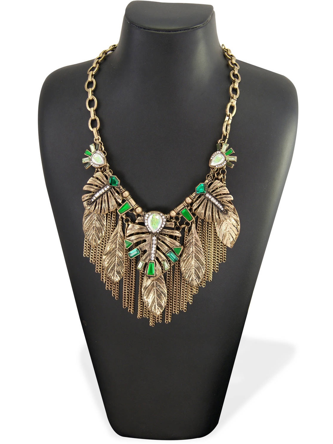 Worn GoldPlated CloseFitting Collar Statement Necklace with Cast