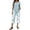 Blue, variant on Casual Two Piece Set Irregular Print Top and Trousers for Everyday Wear Sophisticated Daily Outfit Spring Fall