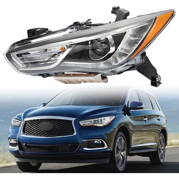 LABLT Headlight Assembly Replacement for 2016-2018 Infiniti QX60 Xenon HID Projector Headlights Left Driver Side 260609NF0D