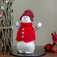 thumbnail image 2 of Snowman with Buffalo Plaid Hat Christmas Figure - 13.25" - Red, 2 of 5