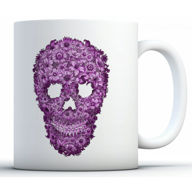 Purple Dia De Los Muertos Travel Mug