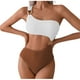 thumbnail image 1 of Traje de baño de una pieza para mujer, conjuntos de bikini para mujer, moda de bloques de color para mujer, sin hebilla, de un solo hombro, sin espalda, conjuntos de bikini de nailon para mujer, 1 of 5